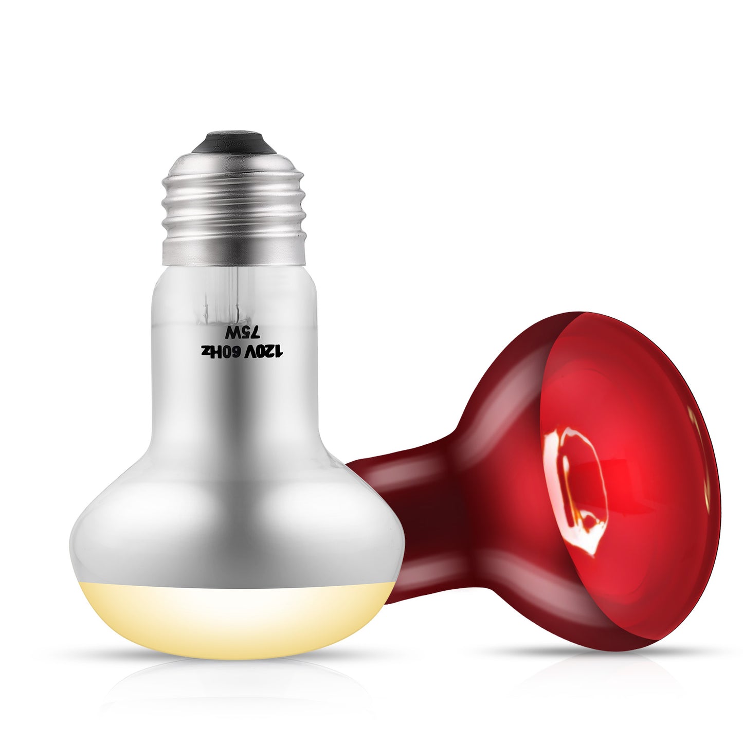 DXOPHIEX 2 Pack 75W Reptile Heat Lamp Bulbs Reptile Heat Bulbs, UVA Basking Bulb and Infrared Light Bulb Combo, Basking Bulb Basking Light for Bearded Dragon, Turtles, Snake and Lizard