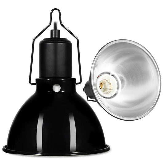 5.5inch Shallow Dome Reptile Light Fixture Reptile Heat Lamp Terrarium Reptile UVB Light Fixture for Bearded Dragon, Lizard, Hermit Crab, Turtle Tank and Vivarium(Max 100W)