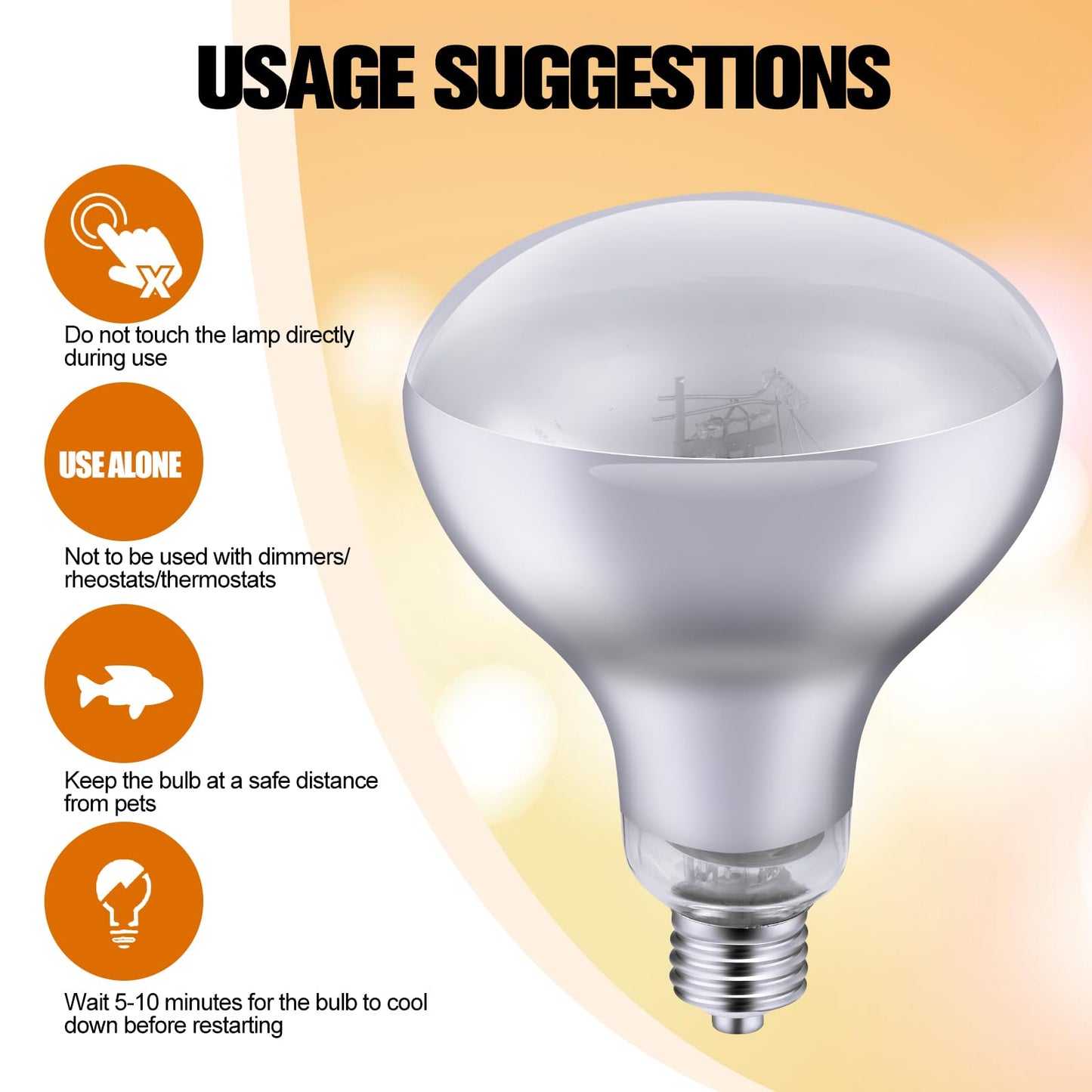 160W Reptile Heat Lamp Bulb Full Spectrum UVA UVB Reptile Light Bulb, Reptile Sun Lamp Basking Light for Bearded Dragon, Mercury Vapor Bulb for Reptiles and Amphibians