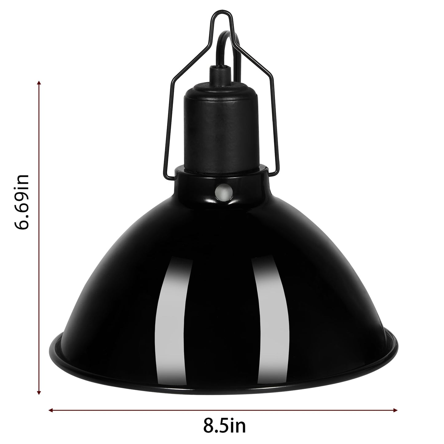 8.5inch Dome Reptile Heat Lamp Reptile Light Fixture UVB Reptile Light Fixture Max 150W for Bearded Dragon, Turtles, Snake and Lizard Terrarium