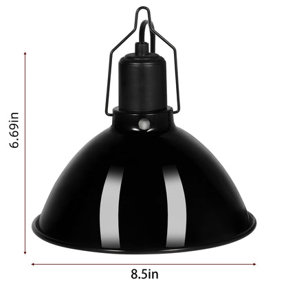 8.5inch Dome Reptile Heat Lamp Reptile Light Fixture UVB Reptile Light Fixture Max 150W for Bearded Dragon, Turtles, Snake and Lizard Terrarium