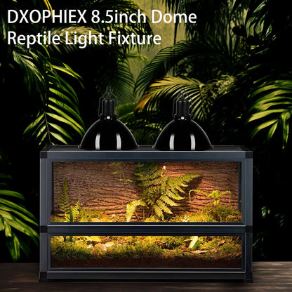 8.5inch Dome Reptile Heat Lamp Reptile Light Fixture UVB Reptile Light Fixture Max 150W for Bearded Dragon, Turtles, Snake and Lizard Terrarium