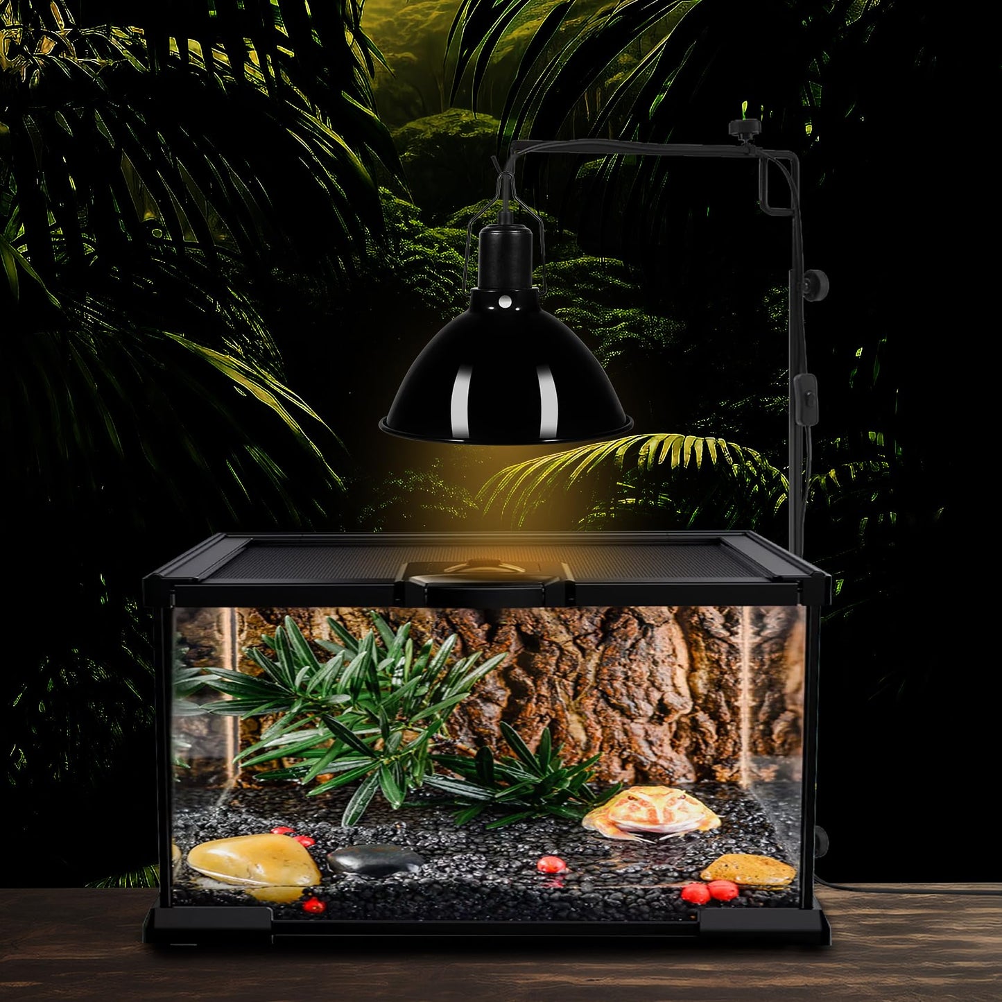 8.5inch Dome Reptile Heat Lamp Reptile Light Fixture UVB Reptile Light Fixture Max 150W for Bearded Dragon, Turtles, Snake and Lizard Terrarium