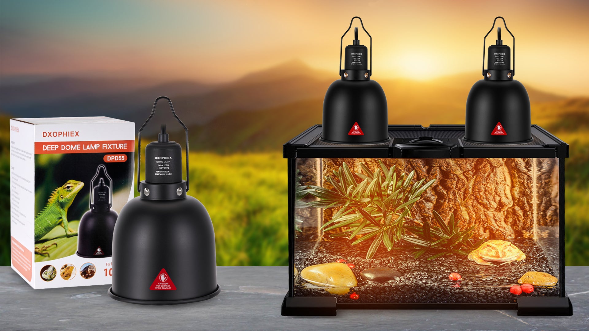 5.5inch Deep Dome Reptile Heat Lamp Reptile Light Fixture UVB