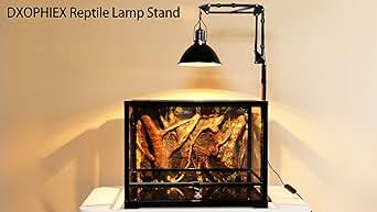 Reptile Heat Lamp Stand Reptile Light Stand with 360° Swing Arm, Height Adjustable (15.7inch to 74.3inch) Reptile Lamp Stand for Terrarium Light Fixture and Heat Lamp Holder